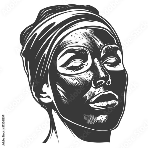 Serene Woman with a Facial Mask