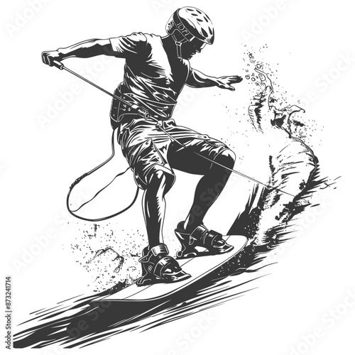 Wakeboarding through the waves, a thrilling water sport