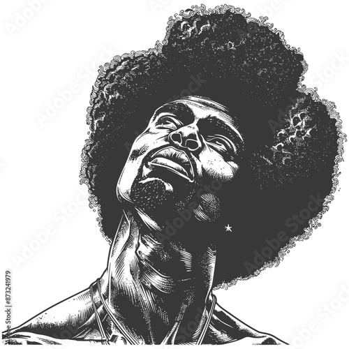 Portrait of a Man with an Afro