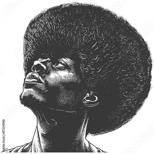 Portrait of an African-American man with a large afro