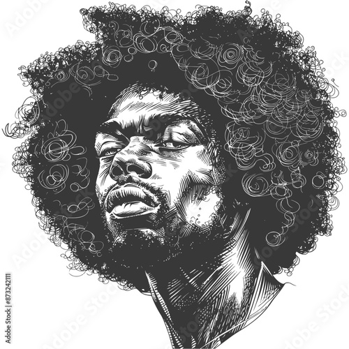 Portrait of a man with an afro