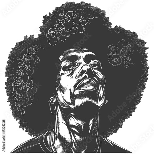 Portrait of a Man with an Afro