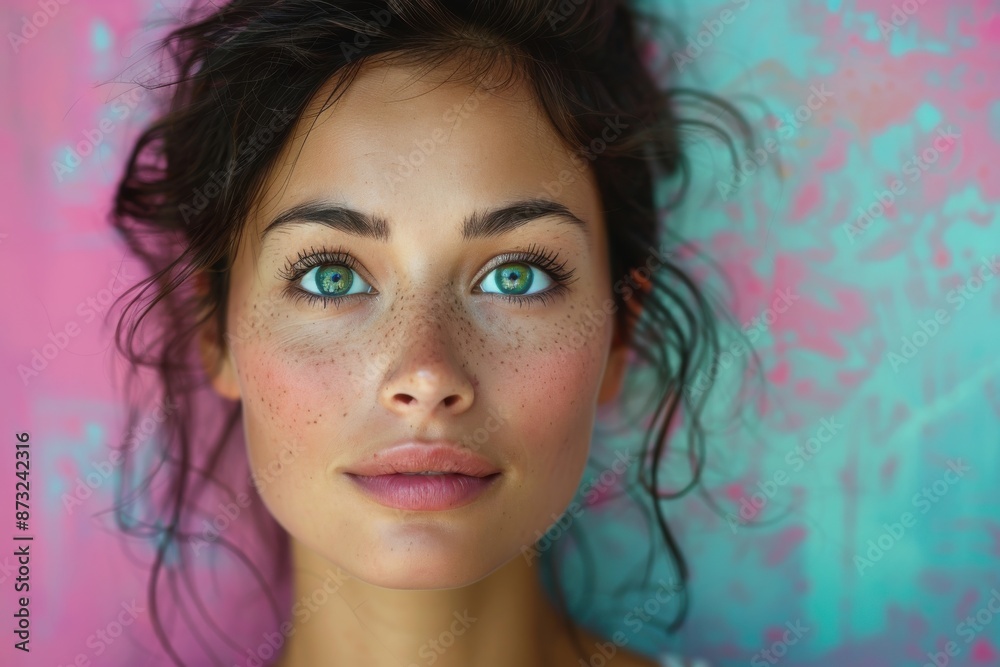 Woman with Freckles and Bright Green Eyes
Woman with Freckles and Bright Green Eyes