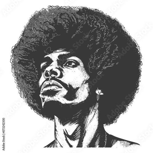 Portrait of a Man with an Afro