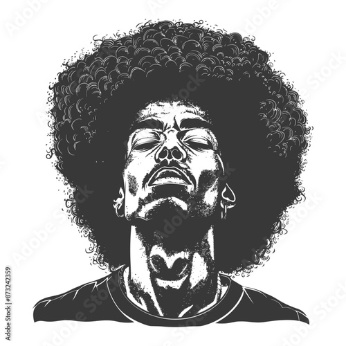 Portrait of a Man with an Afro