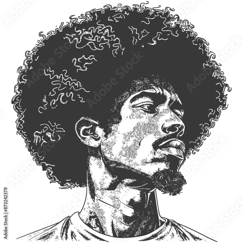 Portrait of a Man with an Afro