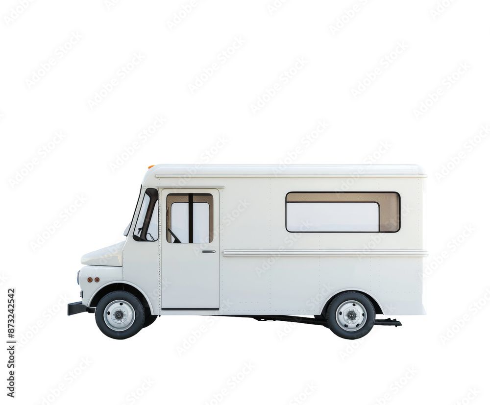 White delivery truck on white background.. White delivery truck on white background..