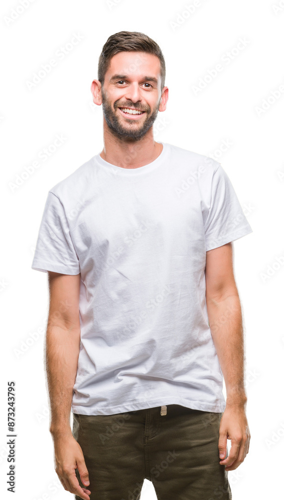 Young handsome man over isolated background looking away to side with smile on face, natural expression. Laughing confident. Young handsome man over isolated background looking away to side with smile on face, natural expression. Laughing confident.