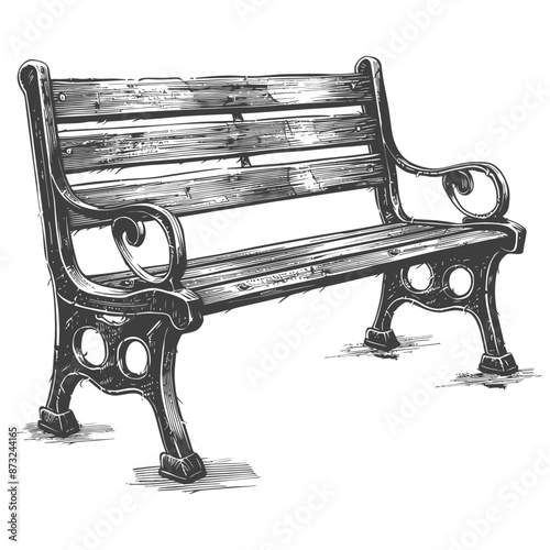 Ornate park bench sketch
