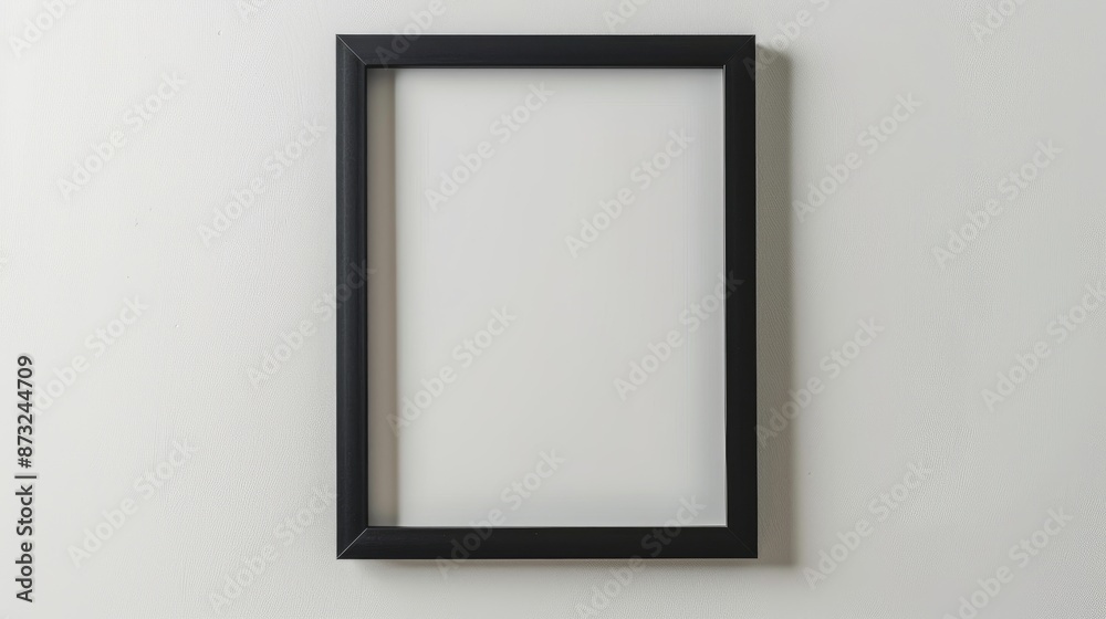 Isolated black frame on white backdrop Isolated black frame on white backdrop