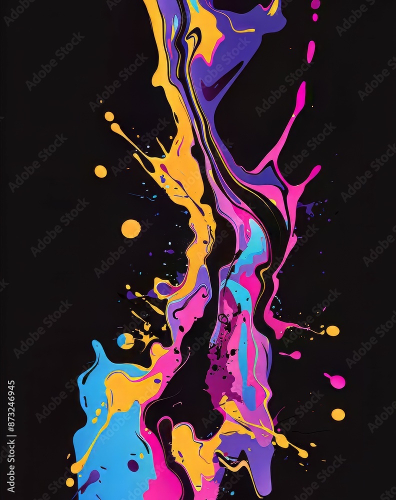 Fototapeta premium Abstract Colorful Paint Splash with Vibrant Hues and Dynamic Movement