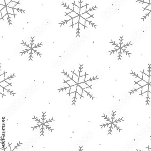 Beautiful seamless snowflake patterns series in romantic decorative shabby chic stamp ink old paper