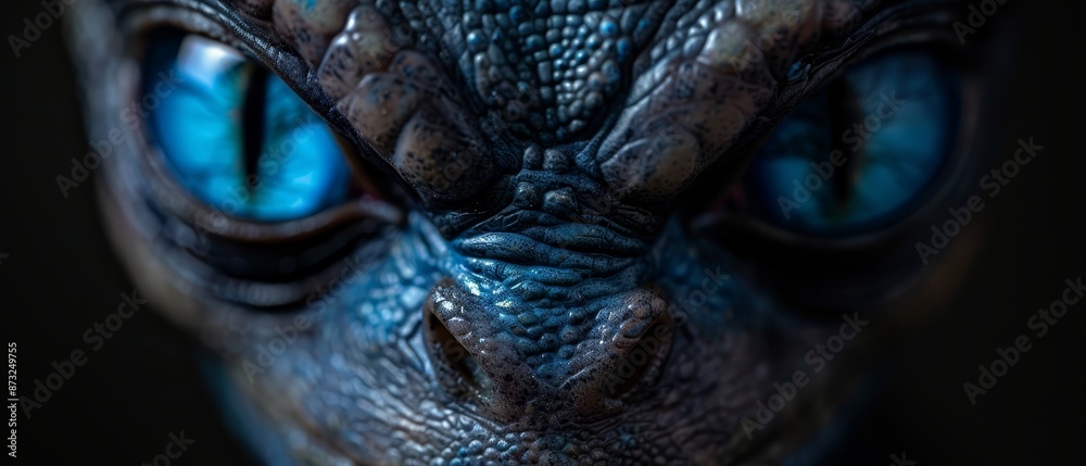 blue eyes intensified, dragon-like expression blue eyes intensified, dragon-like expression