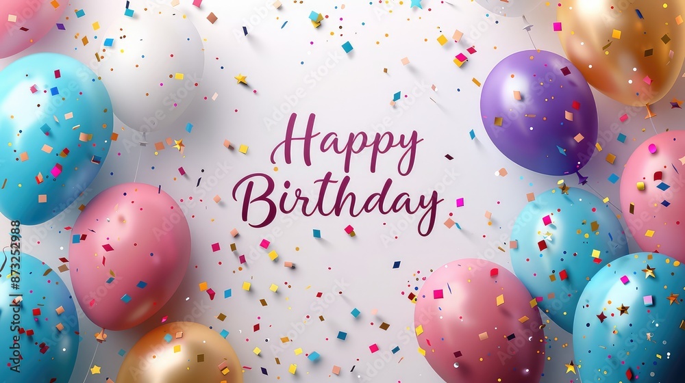 Joyful Birthday Bash: Colorful Balloons and Confetti Joyful Birthday Bash: Colorful Balloons and Confetti
