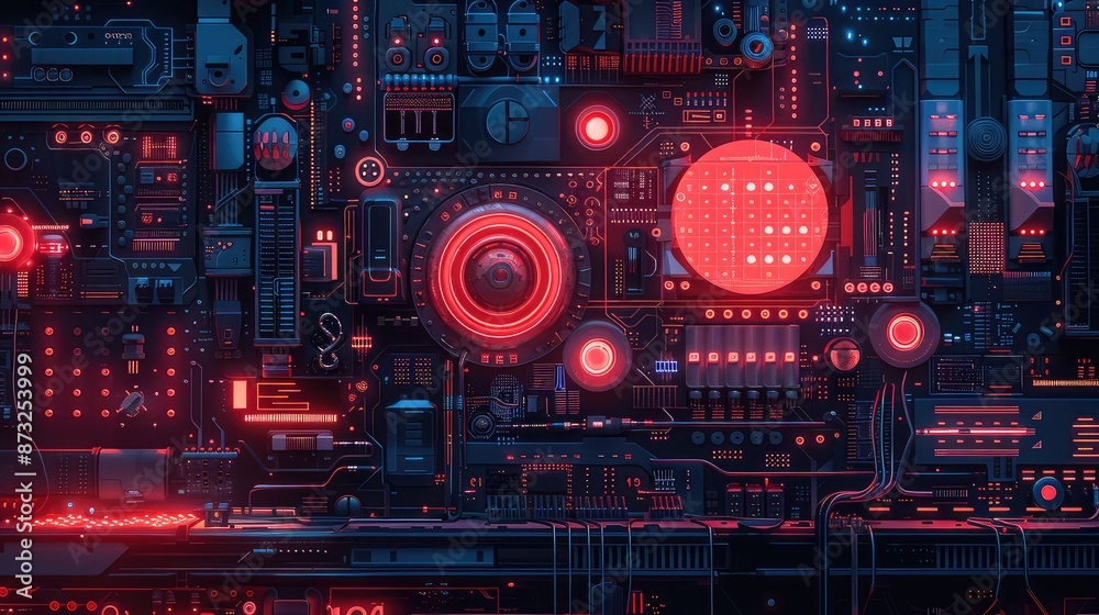 Neon-Drenched Cyberpunk Elements Neon-Drenched Cyberpunk Elements