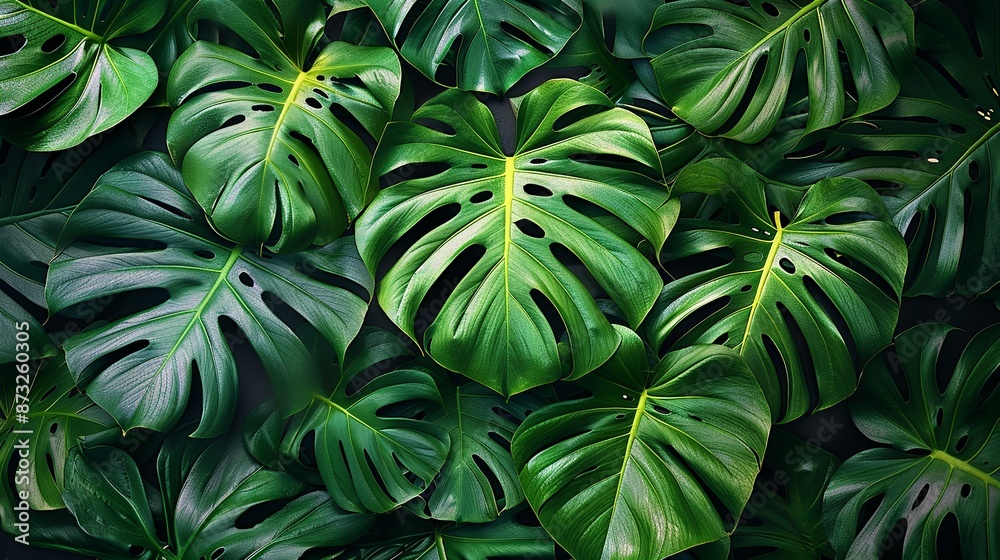 Monstera leaf pattern in a minimalist style, suitable for modern interior decor themes. , Minimalism, Monstera leaf pattern in a minimalist style, suitable for modern interior decor themes. , Minimalism,