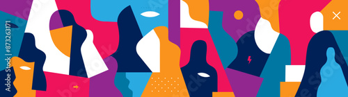 Psychology of people , social issues abstract vector background
