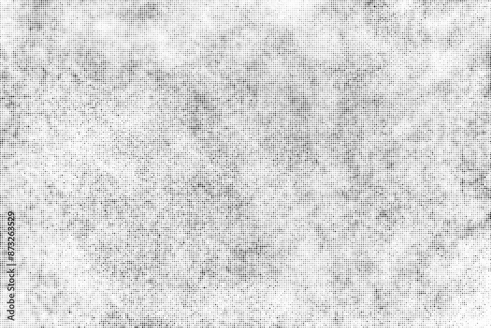 Black grunge texture on white background. Abstract wall pattern. Old paper backdrop. Gray futuristic wallpaper. Vector Illustration, EPS 10.