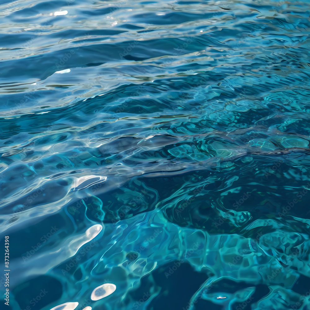 Clear Blue Ocean Waves Water Surface