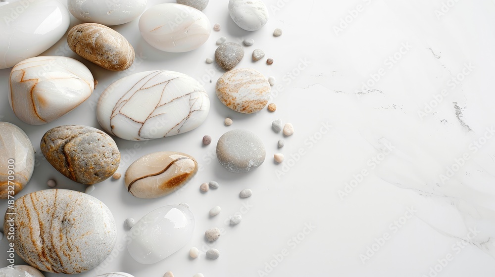 White background with stones White background with stones