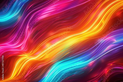 Wallpaper Mural neon wave background in vibrant colors abstract graphic design for digital media Torontodigital.ca