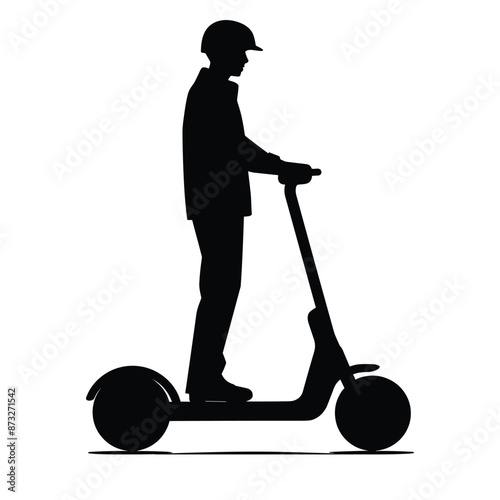 Segway electric scooter silhouette vector