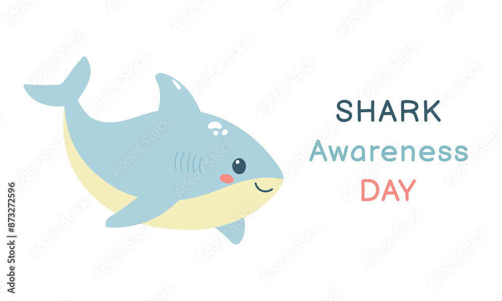 Obraz premium Shark Awareness Day. Template for poster, banner and greeting card. Vector illustration
