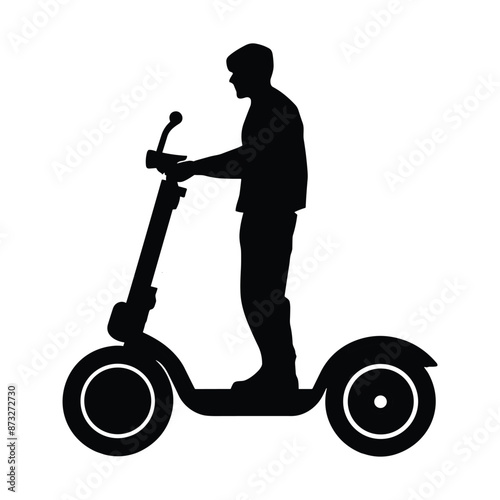 Segway electric scooter silhouette vector