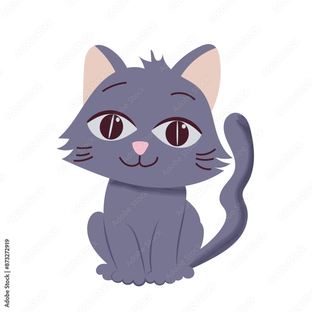 Vector illustration of cute cat for childish card Vector illustration of cute cat for childish card