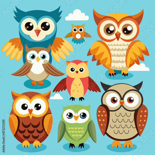 Wallpaper Mural Owl Vector Wild forest bird Torontodigital.ca