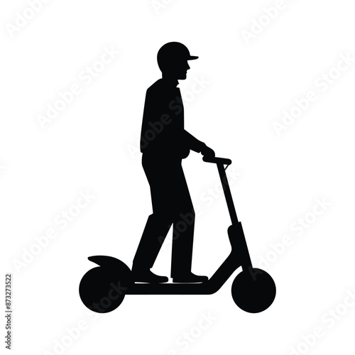 Segway electric scooter silhouette vector