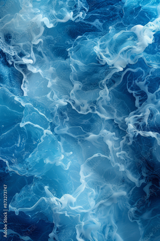 Obraz premium Minimalistic Blue Water Waves