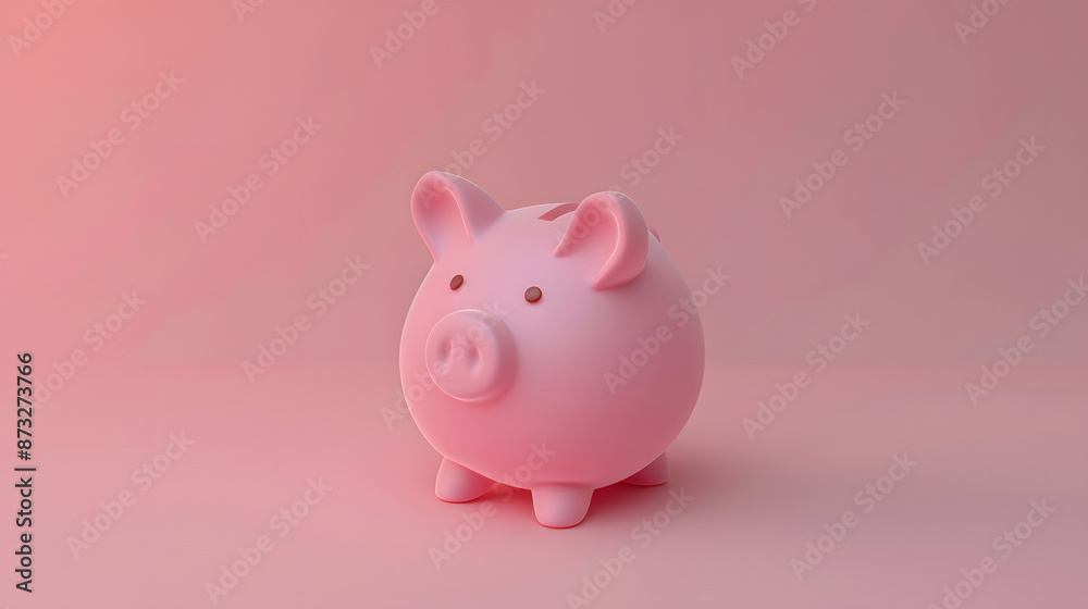3d render pink piggy bank saving money coin with plastic cartoon minimal style design 3d render pink piggy bank saving money coin with plastic cartoon minimal style design