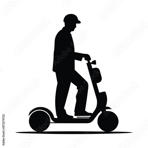 Segway electric scooter silhouette vector