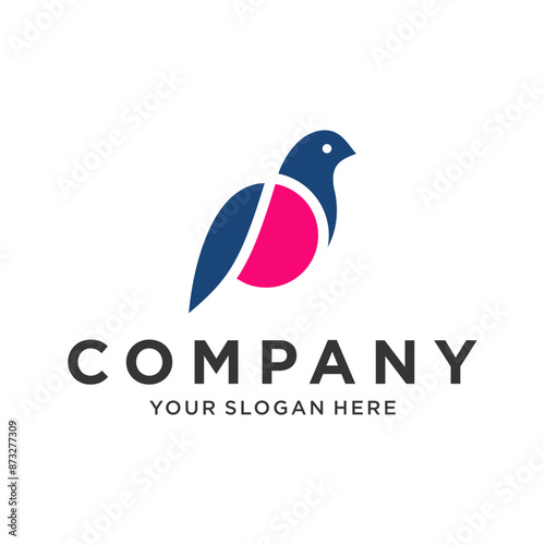 Letter P bird logo design