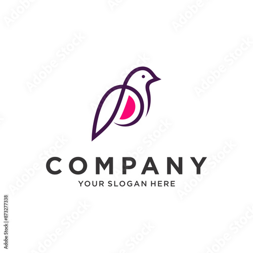 Letter P bird logo design