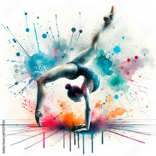 Rhythmic gymnastics in watercolor
