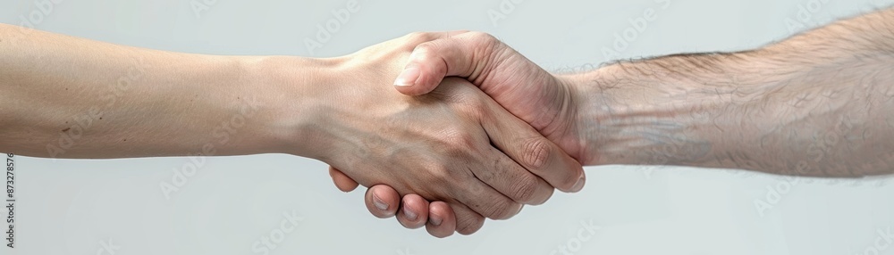 Close-up of a handshake between two people with light backgrounds, symbolizing agreement, partnership, and collaboration. Close-up of a handshake between two people with light backgrounds, symbolizing agreement, partnership, and collaboration.