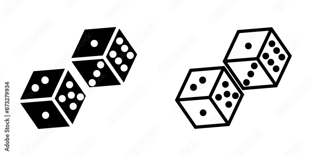 dice icon on white background dice icon on white background