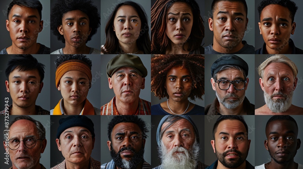 Portraits of diverse individuals of different ages and ethnicities. Portraits of diverse individuals of different ages and ethnicities.