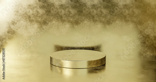 gold podium mockup design background
