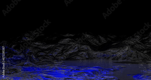 dark stone and blue light background