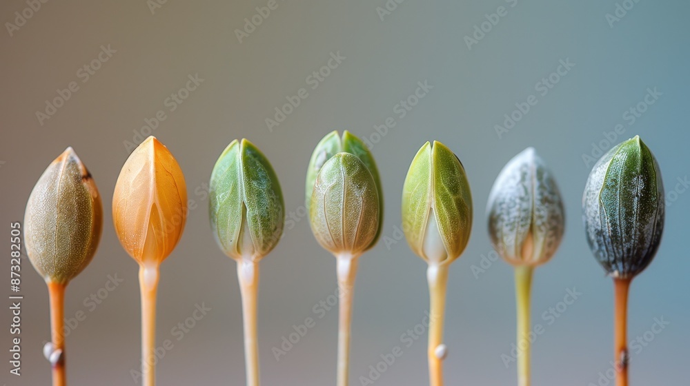 Diverse seeds sprouting into different plants, symbolizing investment ...