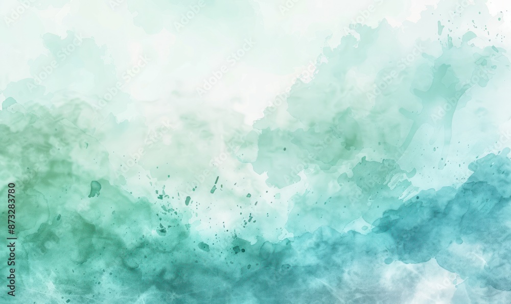 Abstract watercolor background with green and blue hues