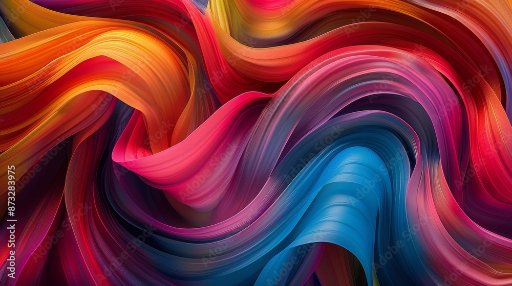 Abstract vibrant wave pattern featuring swirling colors of red, orange, pink, purple, and blue, creating a dynamic and energetic visual effect. Abstract vibrant wave pattern featuring swirling colors of red, orange, pink, purple, and blue, creating a dynamic and energetic visual effect.