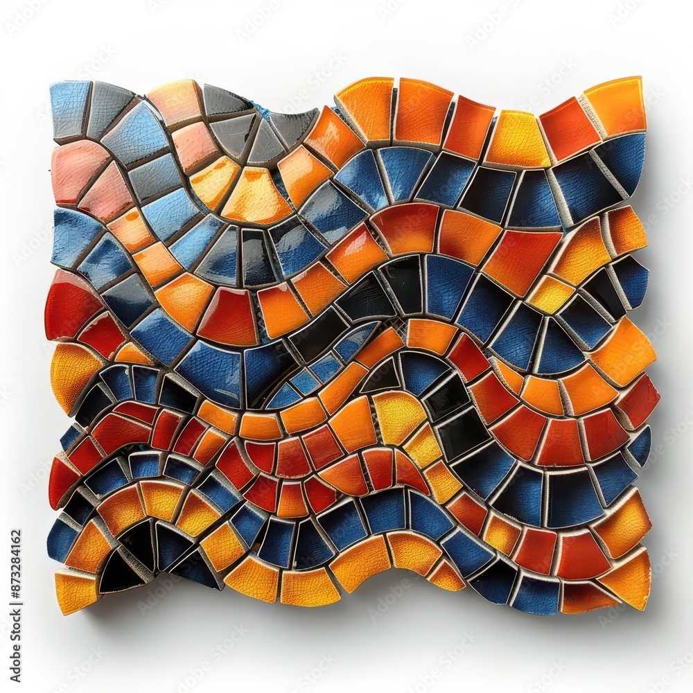 colorful mosaic tile wall hanging on a wall
