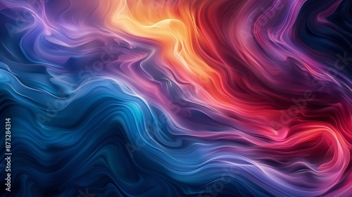 Wallpaper Mural Vibrant abstract background with fluid colorful waves blending harmoniously, creating a mesmerizing visual effect. Torontodigital.ca