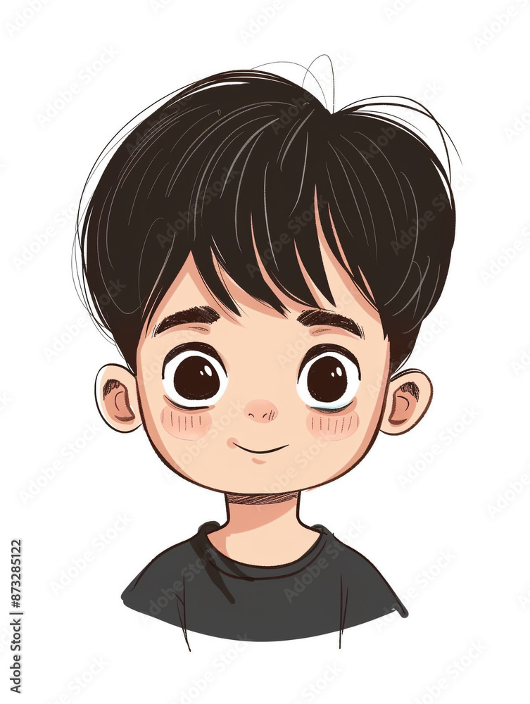 Chinese boy animation drawn, very cute boy, cartoon, funny and silly, front view, black, close-up head, ink artistic conception, abstract simple lines, minimalism, Chinese boy animation drawn, very cute boy, cartoon, funny and silly, front view, black, close-up head, ink artistic conception, abstract simple lines, minimalism,