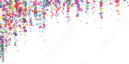 Flying latin letters. Colorful childish scattered