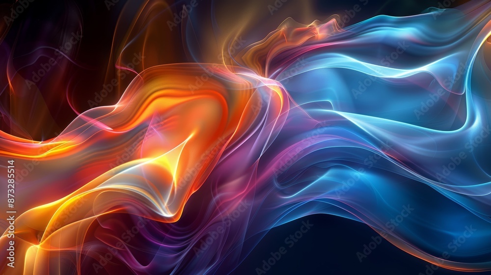 Vibrant abstract digital art with swirling colors of blue, orange, and purple creating a dynamic, energetic design. Vibrant abstract digital art with swirling colors of blue, orange, and purple creating a dynamic, energetic design.
